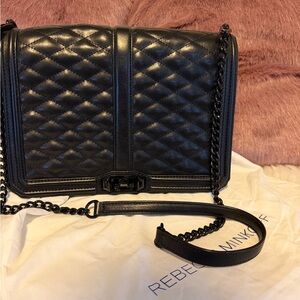 Rebecca Minkoff Black Quilted Leather Chain Shoulder Bag